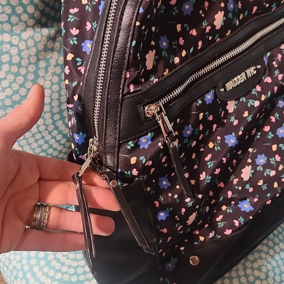 Floral Black Backpack By Brand Madden NYC - Picture 10 of 11